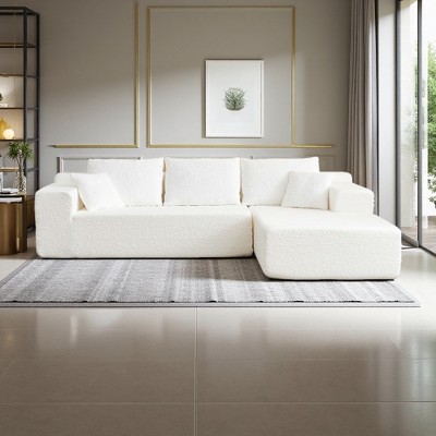 104" Cloud L-Shaped Sectional Sofa, Chenille, Deep Seats, No Assembly