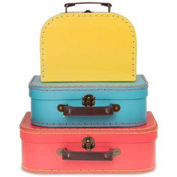 Jewelkeeper Paperboard Vintage Suitcase - Set of 3 - Multicolored