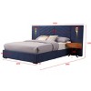 Sapphtopaz Velvet Bed Frame Platform Bed with Vertical Channel Tufted Wingback Headboard, Strong Wooden Slats, No Box Spring Needed - 2 of 4