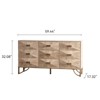 NicBex 6-Drawer Modern Dresser Light Wood Finish with Fluted Drawers & Metal Rails, Ample Storage for Bedroom/Living Room/Hallway - 3 of 4