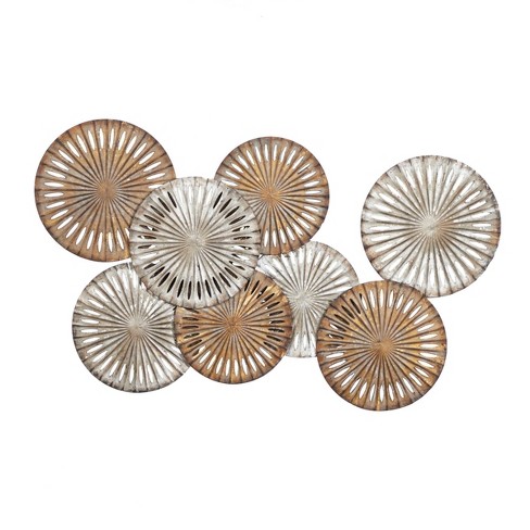 Rustic Metal Abstract Wall Decor Beige - Olivia & May