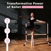 Gulches 4FT Pink Solid Wood Ballet Barre 7 46 Inches Adjustable Non slip For Dance Practice Home Studio School - 3 of 4