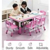 Kids Table and Chair Set, Height Adjustable Toddler Arts & Crafts Table and 6 Chair Set for Ages 2-10,Max 300lbs Kids Activity Art Table - 2 of 4