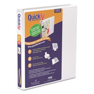 Stride QuickFit D-Ring View Binder 1" Capacity 8 1/2 x 11 White 87010 - 1 of 4