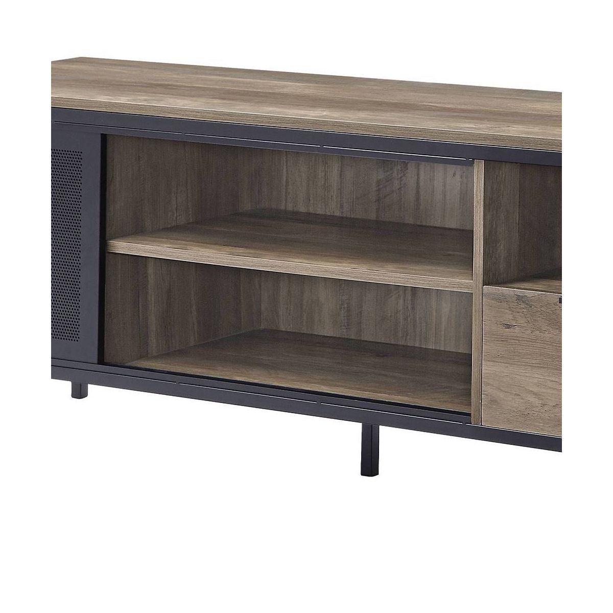 Acme Furniture Nantan TV Stand for TVs up to Rustic Oak/Black Finish - thumbnail 3