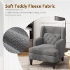 NicBex Upholstered Accent Chair Modern Teddy Fabric Armchair with Wood Legs Lazy Leisure Sofa Chair for Bedroom,Living Room - 4 of 4