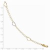 Black Bow Jewelry 14k Two Tone Gold Open Heart Link Station Anklet, 9-10 Inch - 3 of 4