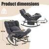 MOONMISS Rocking Chair with Thick Cushion and Frame Steel Egg Chairs Lounge Reading Chair for Living Room, Bedroom, Apartment - 3 of 4