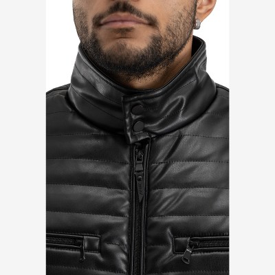 Мужские куртки X RAY Men's PU Quilted Jacket With Faux Shearling Lining in BLACK Size S — фото 8
