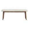 Treasure Trove Accents Wellington Dining Bench: Linen Upholstered, Rubberwood Frame, Adjustable Levelers - 2 of 4