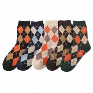 Alilang Women's 5-Pack Assorted Patterned Thick Knit Socks with Plaid and Holiday Prints - 1 of 4