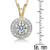 Guili Sterling Silver 14K Gold Plated Round-Cut CZ Stud Pendant Necklace in White or Gold, Refined & Elegant Sparkle for Every Look. - 4 of 4