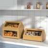 MOEPISY Bamboo Bread Box and Bread Storage Solution, Vintage Bread Box for Kitchen Countertop - 4 of 4