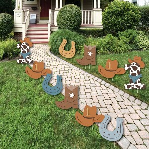 Big Dot of Happiness My First Rodeo - Outdoor Little Cowboy 1st Birthday Party Yard Decorations - 10 Piece - 1 of 4