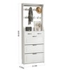 Homy Casa White Hall Tree with Shoe Storage, Hooks and Drawers for Entryway - 3 of 4