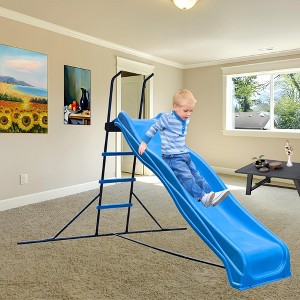 NAYSAYE Playground Slide Freestanding Plastic Slide Playset for Indoor Kids Play, Blue, 72.04"*56.69"*38.58" - 1 of 4