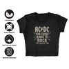 Women's ACDC Salute Cap Sleeve Baby Rib Crop Top - 4 of 4