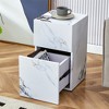 Modern Compact MDF Coffee Table, Cube Fashion Texture Design, Suitable For Various Situations And Scenes, White Style 3 - 2 of 4
