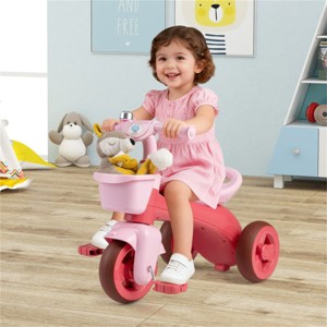 Angel Sar Toddler Tricycle for 3-5 Years, Stable Triangular Design with Front & Rear Baskets, Non-Slip Wheels, Elephant Theme Kids Trike - 1 of 4