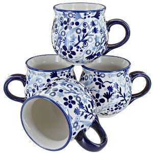 Blue Rose Polish Pottery K090-4 Manufaktura Bubble Mug Set - 1 of 2
