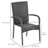 Resenkos Outdoor Dining Room Chairs, Patio Kitchen Chairs,Outdoor Dining Chairs with Cushion, Patio Dining Chair with Armrests & Backrest, Cream White - 4 of 4