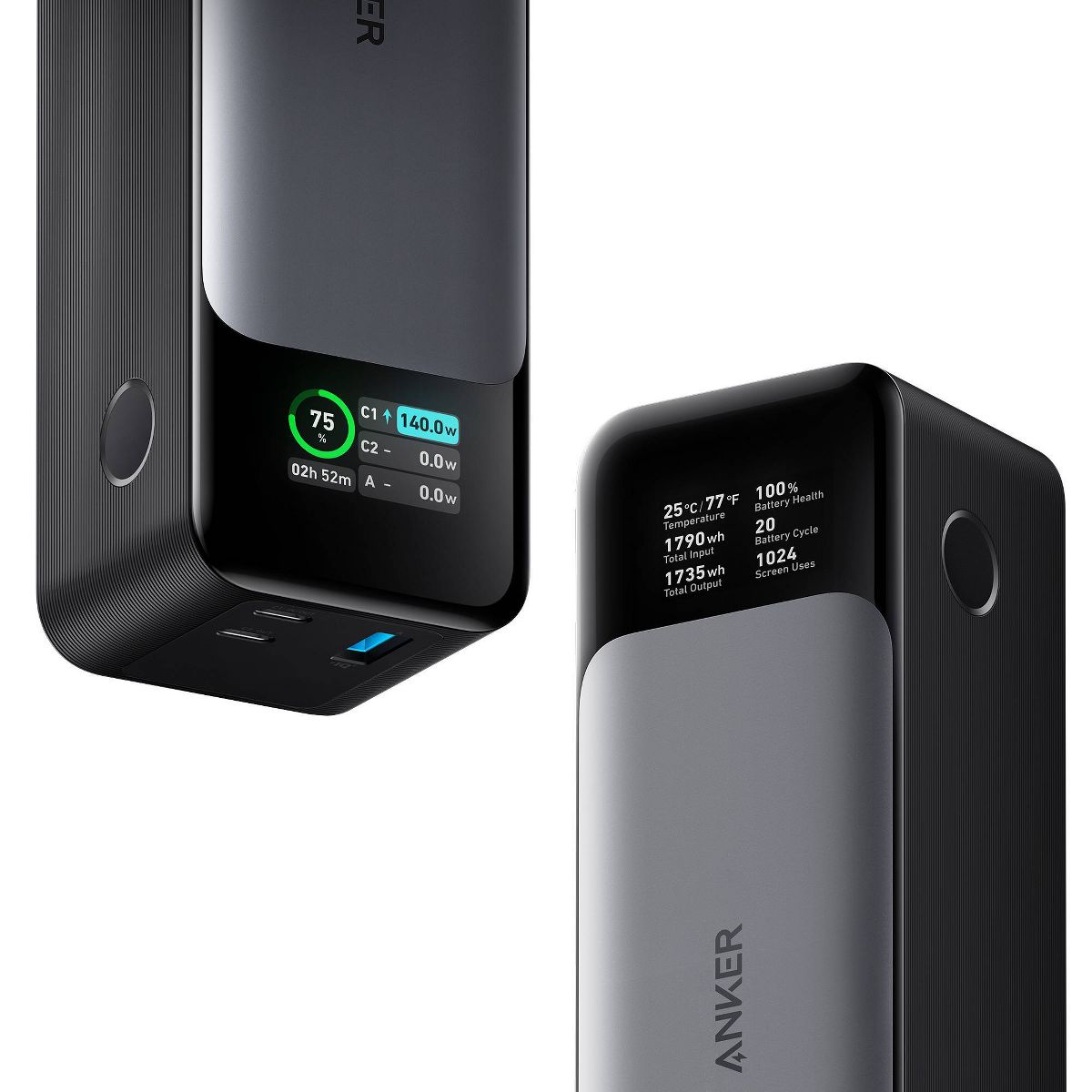 Anker 24000mAh 140W GaN Prime Power Bank - Silver: USB & USB-C Charging, Quick Charge - thumbnail 4