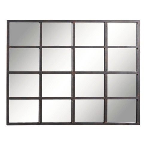 35 X 45 Industrial Large Rectangular, Small Window Pane Wall Mirror