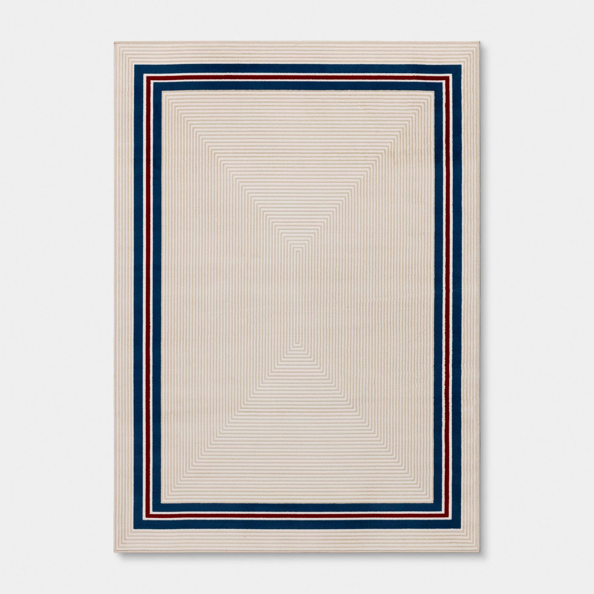 5'x7' Flair Ivory with Red and Blue Border Dorm Area Rug - Threshold™