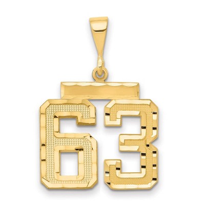 Black Bow Jewelry 14K Yellow Gold, Varsity Collection, Medium D/C Pendant Number 63