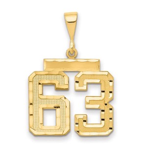 Black Bow Jewelry 14K Yellow Gold, Varsity Collection, Medium D/C Pendant Number 63 - 1 of 4