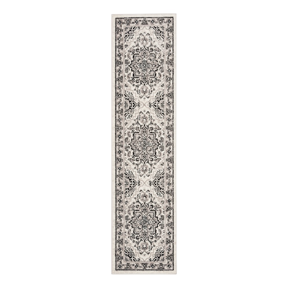  Runner Gray/Ivory Medallion Loomed