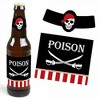 Big Dot of Happiness Beware of Pirates - Pirate Birthday Party Decorations for Women and Men - 6 Beer Bottle Label Stickers and 1 Carrier - 3 of 4
