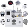 Wooden Play Kitchen Set, Pretend Play Kitchen with Cookware Accessories, Microwave, Oven, Sink, Real Lights & Sounds for 3+ Chef Pretend Play - 2 of 4
