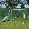 The Swing Company Yonkers Metal Swing Set with Glide Ride Trapeze Bar and 5' Slide - 2 of 4