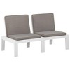 vidaXL 2 Piece Patio Lounge Set with Cushions Plastic White - 4 of 4