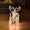 Whisen 35" Reindeer Sleigh Outdoor Christmas Standing Figure Decoration - White - 2 of 4