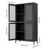Gulches Classic Metal Storage Cabinet with 4 Begonia Flower Tempered Glass Doors & Adjustable Shelves - Anti-Tipping Display Cabinet for Home Office - 3 of 4