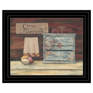 "Clean Towels" By Pam Britton, Ready to Hang Framed Print, Black Frame - 1 of 1