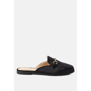 Velvet Buckled Flat Mules Women - 1 of 4