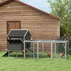 PawHut 137" Chicken Coop Wooden Large Chicken House Deluxe Rabbit Hutch Lockable Poultry Hen Cage Backyard with Nesting Box and Run - image 2 of 4