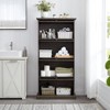 KWPZQEB Display Cabinet with Glass Doors, 4-Tier Curio Cabinet with Flip Up Doors, Freestanding Storage Organizer for Living Room, Bathroom - 4 of 4