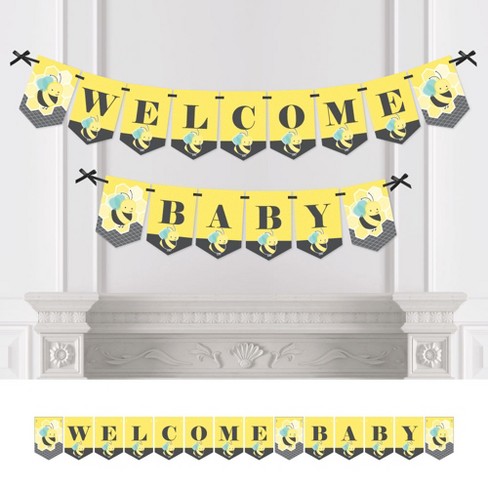 Big Dot Of Happiness Little Bumblebee - Bee Baby Shower Bunting Banner -  Party Decorations - Welcome Baby : Target