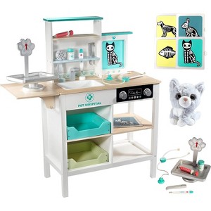 Svan Vet Center Pretend Pet Hospital Playset- Interactive Medical Checkup Set w Toy Cat, X-Ray Cards Stethoscope & Veterinarian Medical Accessories - 1 of 4