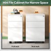 11.8" Slim Vertical File Cabinet, 3-Drawer Mobile Filing Cabinet for Home Office, Space-Saving Document Organizer with Lock - 4 of 4