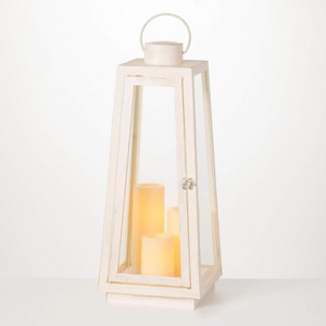 26" Astoria Taper Lantern with 3 LED Pillar Candles - 1 of 3
