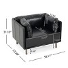 39'' Oversized Upholstered Lounge Chair with Wide Seat and Metal Legs,Modern Accent Chair for Living Room or Bedroom–Maison Boucle - 3 of 4