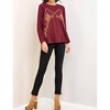 Women's Embroidered Floral Eyelet Lace Blouse - entro - 4 of 4