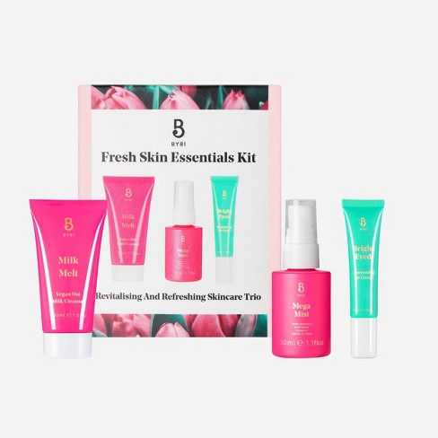 Bybi Clean Beauty Fresh Skin Essentials Skincare Set With Facial Cleanser,  Face Mist, And Eye Cream - 3ct : Target
