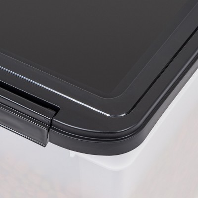 Clear Black Airtight Plastic Pet Food Storage Container