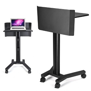 InstaHibit Metal Podium Stand with Wheels Mobile Lectern Church